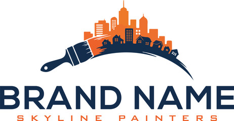 Color splash paint brush logo design for Painting Services Vector Logo design