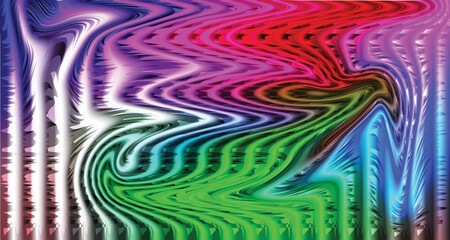 Colorful geometric abstract vector background with wavy lines and retro pattern design