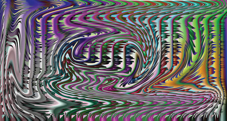 Colorful geometric abstract vector background with wavy lines and retro pattern design