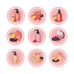A set of body care cosmetics illustration