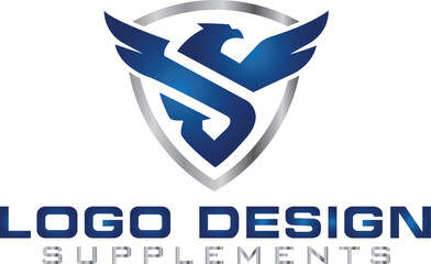 Letter S Eagle Logo Icon with Creative Eagle Head Vector Illustration.