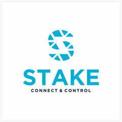 Modern Blue Logo Design for Stake Connect & Control – Geometric Letter 'S' Symbol Concept
