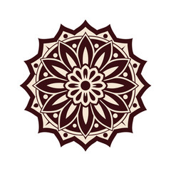 Classic Ornamental Mandala Line Art Silhouette