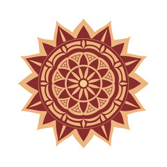 Detailed Tribal Sacred Mandala Silhouette Artwork