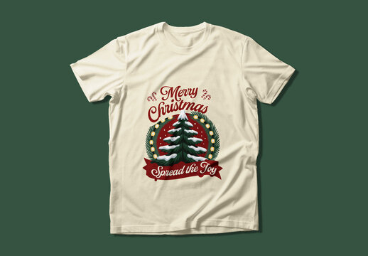 Merry Christmas Spread The Joy Editable T Shirt Design