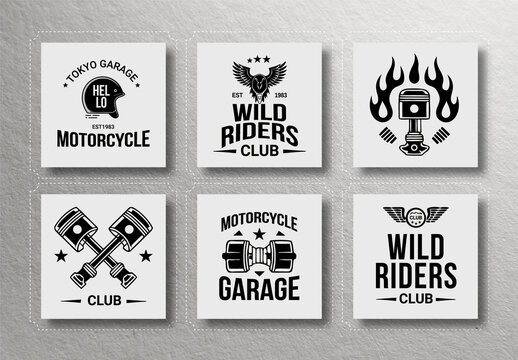 Vintage Badges Motorcycle Layout