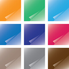 Curled page. Paper page turning corner. Vector illustration.