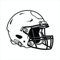 American Football Helmet Line Art Illustration