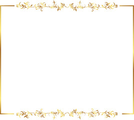 Obraz premium frame with leaves gold border Golden Border Warm Color Frame 