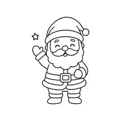 Hand-Drawn Vintage Santa Coloring Sheet