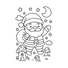 Fototapeta premium Hand-Drawn Santa Eyes Close-Up Coloring