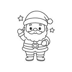 Hand-Drawn Santa Relaxing Coloring Page