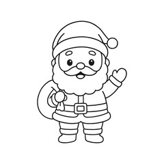 Hand-Drawn Santa Reading Book Coloring Page