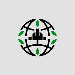 green globe with recycle symbol, Eps file. 