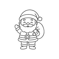 Hand-Drawn Santa Big Smile Coloring Page