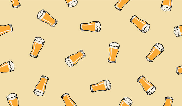 Fresh beer pattern background vector design