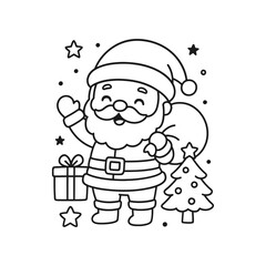 Hand-Drawn Santa Open Arms Coloring Page