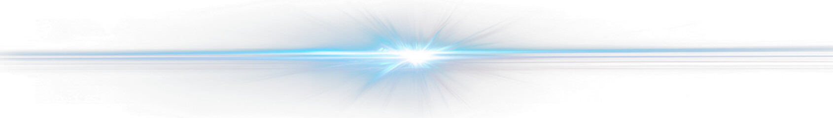 Dynamic blue light flare with horizontal streaks and particles
