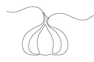 Simple garlic one line drawing modern minimalist continuous outline vector illustration design
