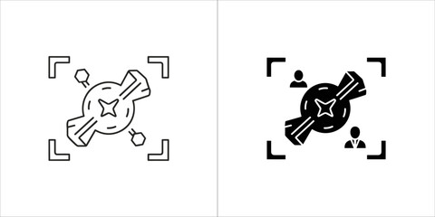 Candy icon with people and target symbol