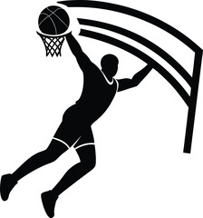 Basketball Player Dunking Silhouette slam dunk sport