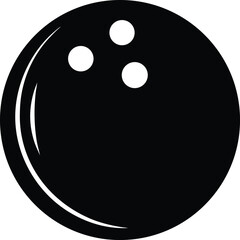 Black Silhouette of a Bowling Ball sport game