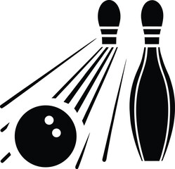 Bowling Ball and Pins Action Graphic sport game