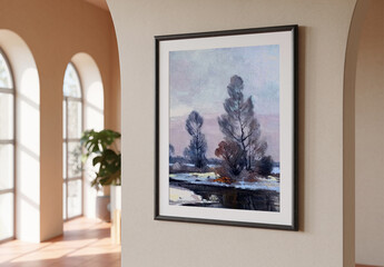 Realistic Wall Frame Mockup Design