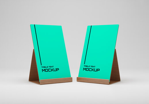 Realistic Table Tent Card Mockup Design
