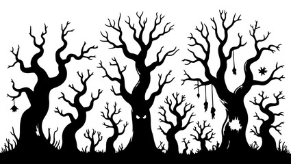Spooky Halloween Forest Silhouette
