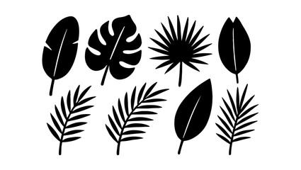 Tropical Leaves Silhouettes Set