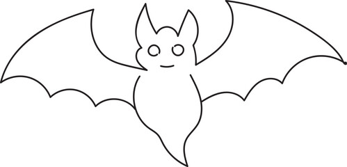 PrintIllustration of a cute bat with spread wings isolated on transparent background, perfect for halloween decorations
