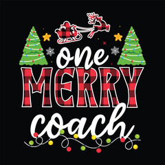 One Merry coach Christmas Decorative Designs, One Merry Family Christmas Decorative Designs
