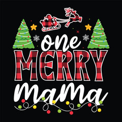 One Merry mama Christmas Decorative Designs, One Merry Family Christmas Decorative Designs