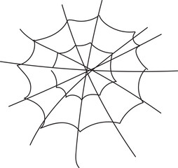 Fototapeta premium Spider web isolated on transparent background, a classic symbol of halloween, often associated with spooky and eerie themes