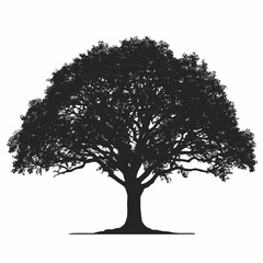 Majestic silhouette of a mature tree, symbolizing growth, strength, and the enduring beauty of nature, perfect for eco-friendly designs and natural themes