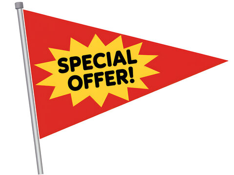 Vibrant Flag Sale: Eye-Catching Special Offer with Bold Typography for Retail Event Promotion and Consumer Engagement