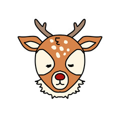 Cute reindeer doodle illustration