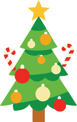 Obraz premium festive christmas tree vector illustration