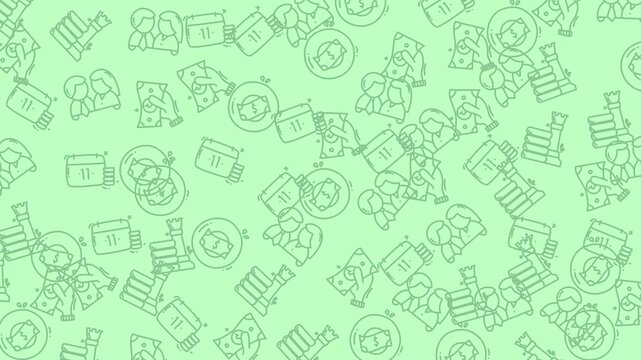 Allover pattern of south park characters and objects in green, ideal for products like clothing, accessories, and stationery design.