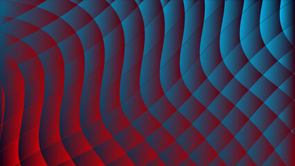 Red blue wave mosaic abstract background