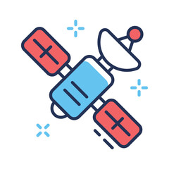 Satellite icon symbolizing artificial intelligence communication and data transmission.