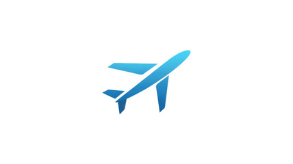 Blue Airplane Icon on white Background