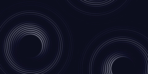 Dark abstract background with modern spiral circles and a fractal tunnel design vector concept