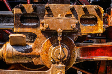 Details of an old steam locomotive