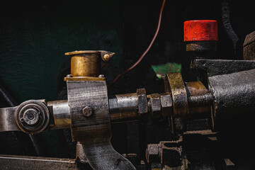 Details of an old steam locomotive