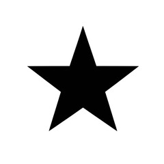 Black star icon isolated on transparent background 