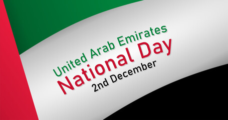 United Arab Emirates National Day with Red Green White Black Flag Poster Template