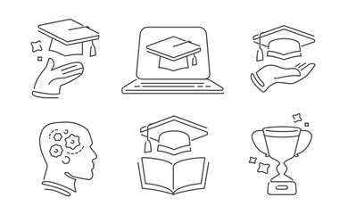 Education, seminar, webinar, online test, course symbol. Training, distance learning web icons