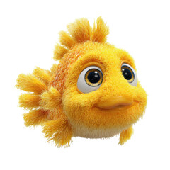 Yellow cartoon fish with big eyes png aquatic png marine png sea png cute png animal png ocean png mascot png kids png character png transparent background image
